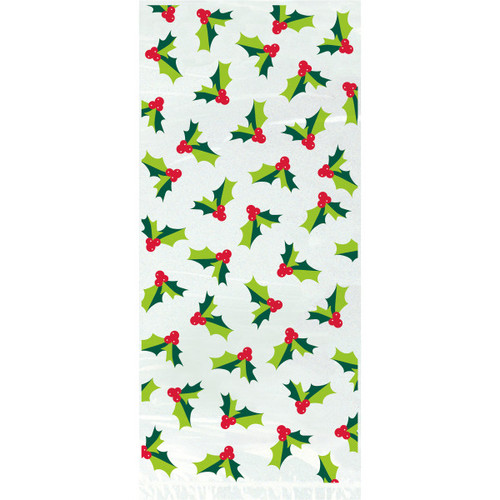 Holly Santa Cellophane Bags