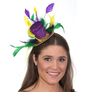Mardi Gras Mini Top Hat Headband