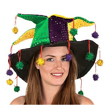Mardi Gras Sequin Jester Hat