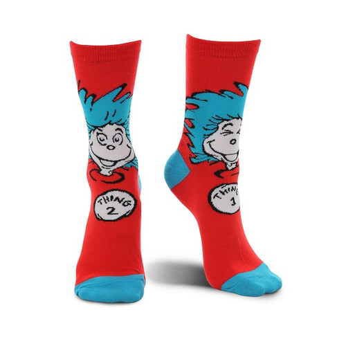Cat in the Hat Thing 1 & 2 Costume Crew Socks