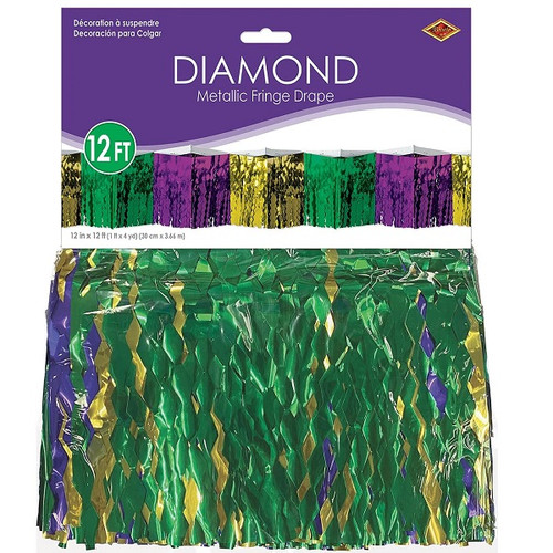 Mardi Gras Diamond Metallic Fringe Drape