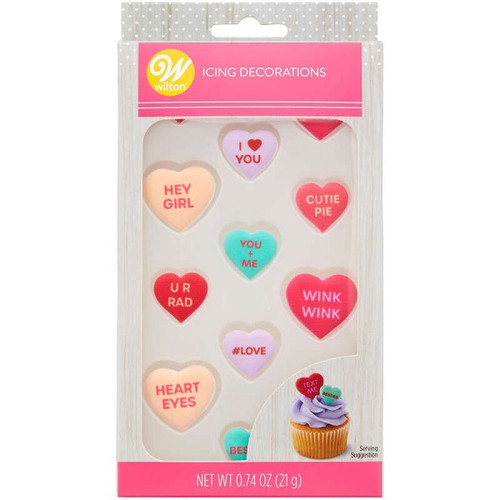 Conversation Hearts Icing Decorations