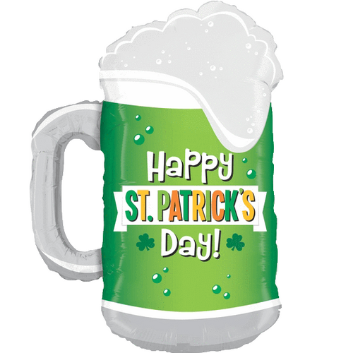 St. Pats Day Green Beer Balloon 34in