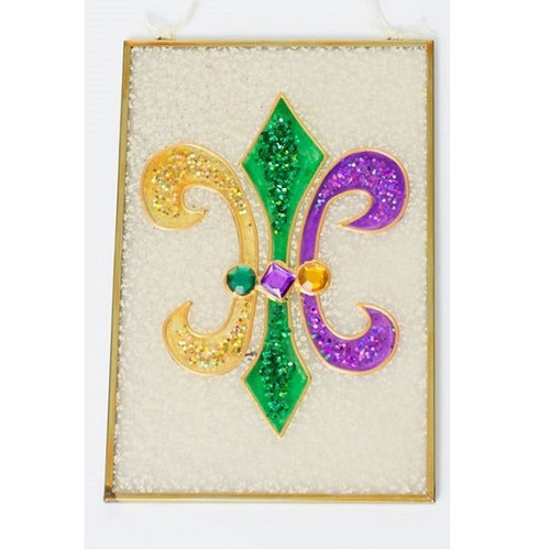 Crackled Fleur De Lis Wall Decoration