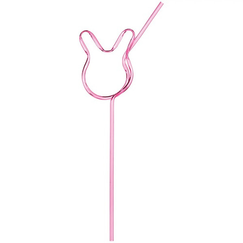Pink Bunny Shaped Funny Straw