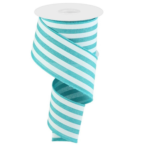 Vertical Stripe Teal & White Ribbon