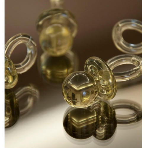 Yellow Clear Acrylic Pacifier Favors 1.75in Yellow Clear Acrylic Pacifier Favors 1.75in