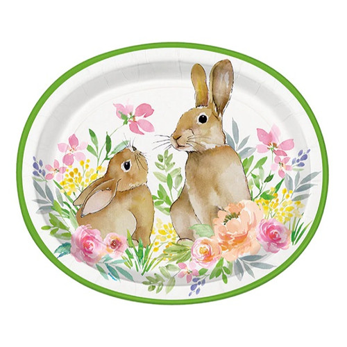 Watercolor Pastel Easter Oval Plates