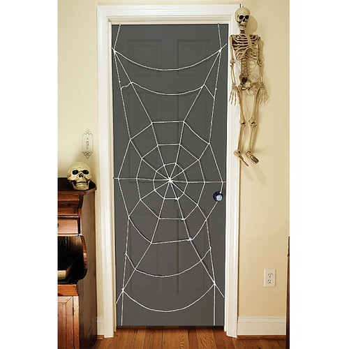 White Spider Web Door Cover