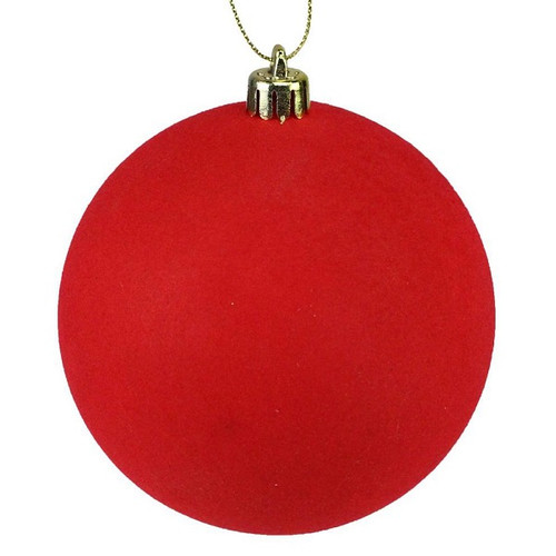 Smooth Flocked Ball Ornament 4in