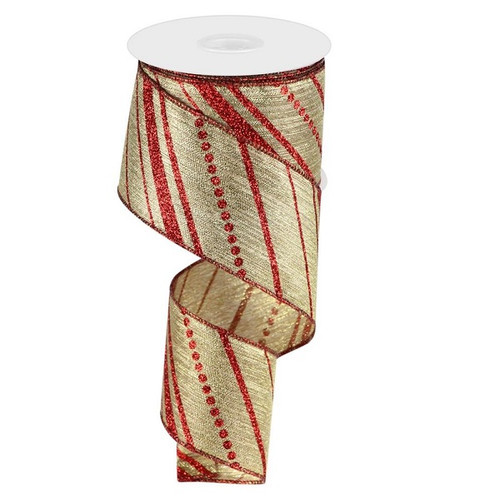 Red & Gold Stripes Ribbon