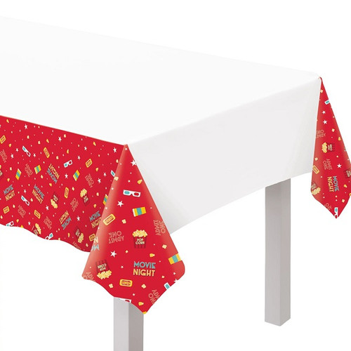 Movie Night Plastic Table Cover Movie Night Plastic Table Cover