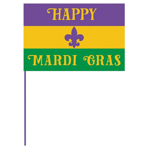 Mardi Gras Handheld Flag