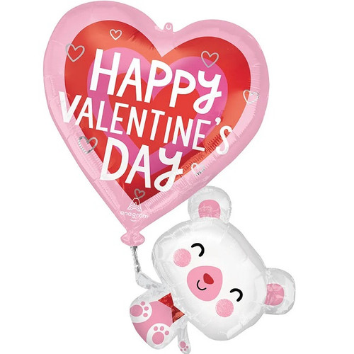 Floating Valentine Bear Balloon 38in