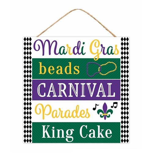Mardi Gras Beads Carnival Sign Mardi Gras Beads Carnival Sign