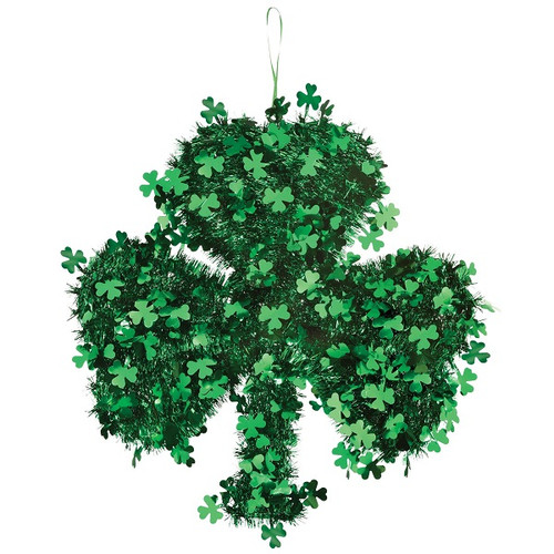 3D Deluxe Hanging Tinsel Shamrock
