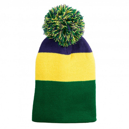 Mardi Gras Pom Pom Beanie