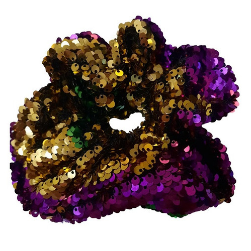 Mardi Gras Large Sequin Scrunchie