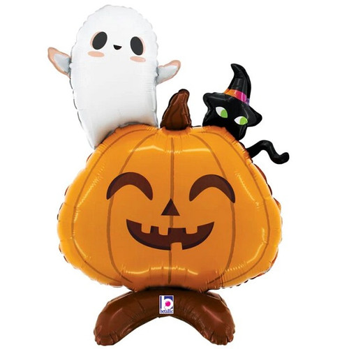 Jack-O-Lantern Stand Up Air Filled Foil Balloon 30in Jack-O-Lantern Stand Up Air Filled Foil Balloon 30in