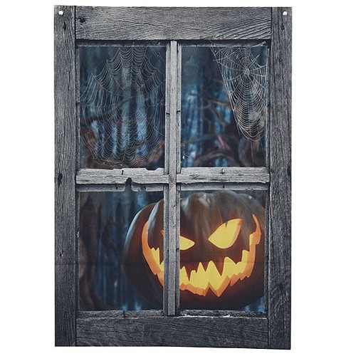 Jack-O-Lantern Faux Window Decoration