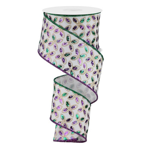 Mardi Gras Quatrefoil Petals Ribbon Mardi Gras Quatrefoil Petals Ribbon