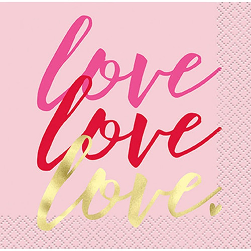 Elegant Valentine Beverage Napkins