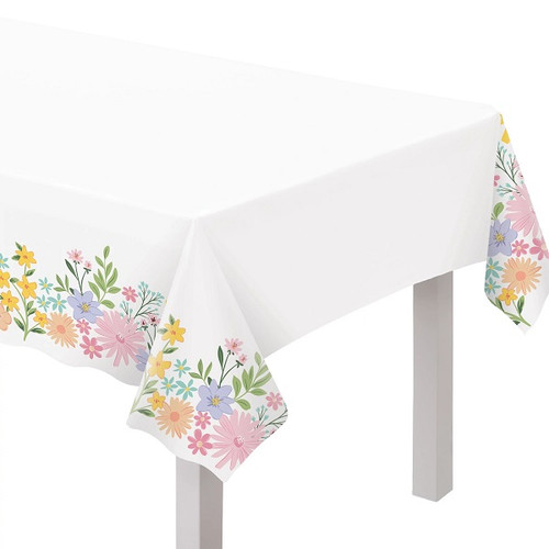 Springtime Blooms Plastic Table Cover