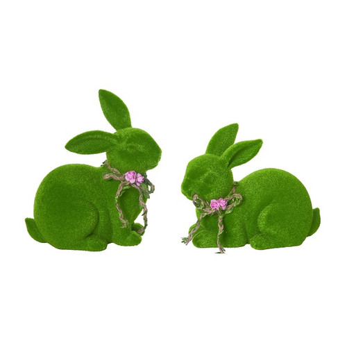 Large Moss Flocked Bunny