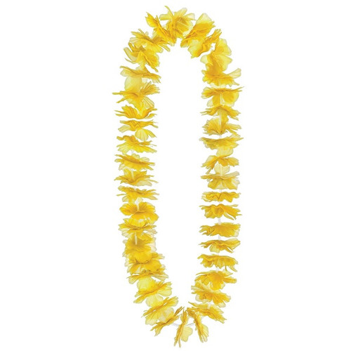 Add some tropical zest to your game day look with this Yellow Team Spirit Lei! This eye-catching lei features vibrant yellow fabric flowers. Measures 40 inches. One size fits most.
