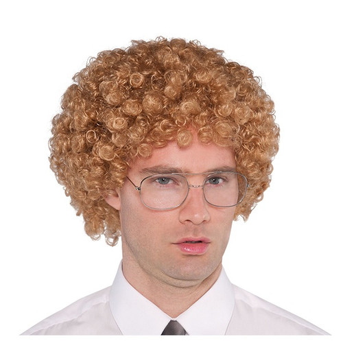 Turn yourself into Napoleon Dynamite for Halloween with this Geek Kit! This kit features a short, curly blonde wig and glasses. One size fits most adults and older teens. Turn yourself into Napoleon Dynamite for Halloween with this Geek Kit! This kit features a short, curly blonde wig and glasses. One size fits most adults and older teens.
