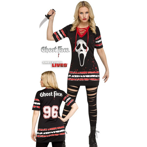 Become the sultry version of the movie serial killer with this Ghost Face Dress! Includes dress only. Small fits sizes 4 to 6, Medium 8 to 10, Large 12 to 14, and X-Large 14 to 16. Become the sultry version of the movie serial killer with this Ghost Face Dress! Includes dress only. Small fits sizes 4 to 6, Medium 8 to 10, Large 12 to 14, and X-Large 14 to 16.