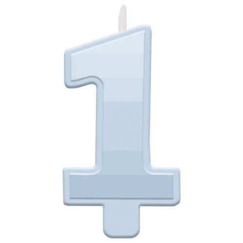 Decorate your child’s first birthday cake with this Little Mister One-derful Birthday Party Candle. This birthday candle is the shape of a 1 and is light blue ombre. This candle is perfect for any large cake or a personal first birthday smash cake! Package includes one 5 inch by 3 inch candle.
