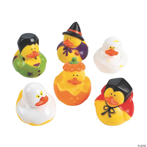Make your Halloween celebration a quacktastic hit with our Halloween Vinyl Rubber Ducks! These assorted 2" duckies add a fun and festive touch to your party. Please note, they do not float upright but are sure to be a crowd-pleaser nonetheless. Perfect for party favors, decorations, or just a splash of Halloween fun! These items are an assortment. If you would like a certain duck, please note this in the customer notes. 

Package comes with 1 duck.