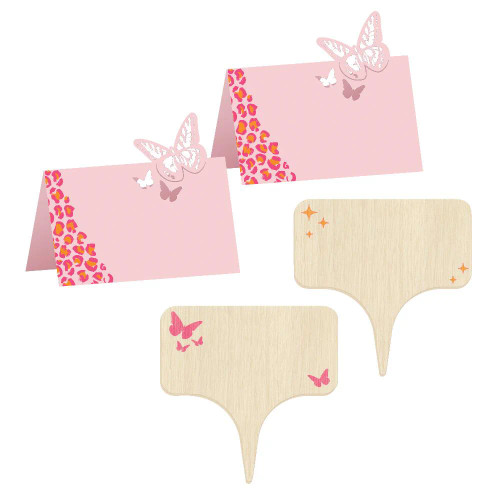 Elevate your gatherings with our Dolly Parton Placecards and Food Markers! This set includes 4 pink paper placecards adorned with butterflies and leopard print, plus 4 natural birchwood food markers. Perfect for labeling dishes or guiding guests, these vibrant accents add a playful touch to any event! Elevate your gatherings with our Dolly Parton Placecards and Food Markers! This set includes 4 pink paper placecards adorned with butterflies and leopard print, plus 4 natural birchwood food markers. Perfect for labeling dishes or guiding guests, these vibrant accents add a playful touch to any event!