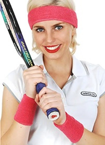 Make a bold statement with this neon Pink Sweatbands Set! Perfect for retro-inspired outfits or fun party looks, it includes one eye-catching headband and two matching wristbands. Crafted for comfort and flair, these bright accessories add the perfect pop of color to your costume, ensuring you stand out at any event!
Tennis outfit and racket not included.