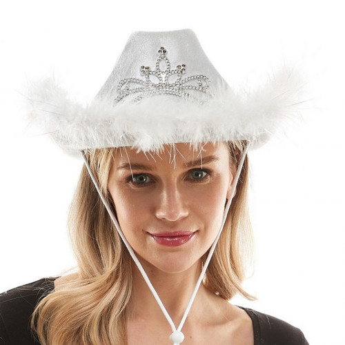 Stand out with this fun Light Up White Cowboy Hat! Adorned with white feathers on the brim, this stylish hat features a tiara that flashes red, blue, and green lights for a dazzling effect. With an adjustable chin strap for a secure fit, it’s perfect for parties, festivals, or any festive occasion. Stand out with this fun Light Up White Cowboy Hat! Adorned with white feathers on the brim, this stylish hat features a tiara that flashes red, blue, and green lights for a dazzling effect. With an adjustable chin strap for a secure fit, it’s perfect for parties, festivals, or any festive occasion.