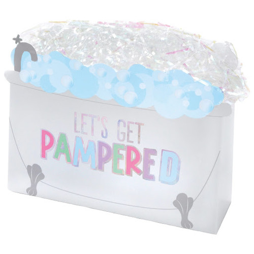 These Spa Party Favor Boxes are the perfect way to pamper your guests and add a touch of fun to your celebration. Measuring 6.8 inches by 8.4 inches by 3 inches, each box is designed to resemble a bathtub filled with bubbly suds, creating a playful and spa-inspired look. The colorful, iridescent text "LET'S GET PAMPERED" adds a lively and festive touch.
Package includes 8 boxes. Shred not included.
Not microwave save or recommended for hot foods. These Spa Party Favor Boxes are the perfect way to pamper your guests and add a touch of fun to your celebration. Measuring 6.8 inches by 8.4 inches by 3 inches, each box is designed to resemble a bathtub filled with bubbly suds, creating a playful and spa-inspired look. The colorful, iridescent text "LET'S GET PAMPERED" adds a lively and festive touch.
Package includes 8 boxes. Shred not included.
Not microwave save or recommended for hot foods.