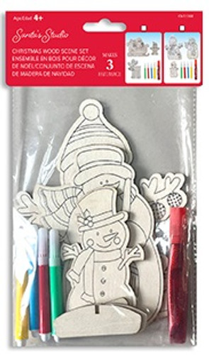Get creative this holiday season with the Christmas Wooden Scene Coloring Craft Set! Choose between the Santa Crew or Snowmen designs, each set including three wooden characters, of varied sizes, ready to be decorated. The set comes with four markers in green, red, blue, and yellow, along with an applicator of red glitter glue for adding a festive sparkle.
Package includes 3 characters. Choice between Santa Crew and Snowmen. Desired character group not guaranteed. Please specify in the customer notes which set is preferred.
