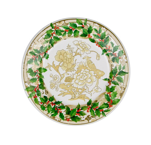 Add a festive touch to your table with our Holly and Ivory Dessert Plates. Featuring a holly border and an elegant ivory design of birds and flowers, these white plates are perfect for holiday feasts and special gatherings.
These paper plates measure 7 inches, and include 8 count in each pack.