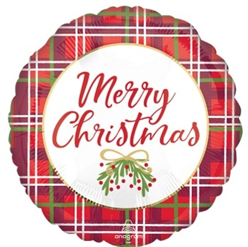 Christmas Plaid Balloon 18in