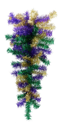 Add this eye-catching Mardi Gras Fancy Teardrop to your decorations! This classic decoration in purple, green, and gold can be dressed up with ornaments and picks for extra flair. Has 70 tips. Measures 30in. Add this eye-catching Mardi Gras Fancy Teardrop to your decorations! This classic decoration in purple, green, and gold can be dressed up with ornaments and picks for extra flair. Has 70 tips. Measures 30in.