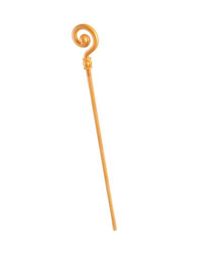 Add the perfect finishing touch to your nativity shepherd costume with this Gold Shepherd's Staff! This yellowish gold plastic staff features a swirl topper hook and is in 5 separate screw together pieces. Some assembly required. Measures 58in.