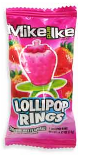 Strawberry Mike and Ike Lollipop Ring Strawberry Mike and Ike Lollipop Ring