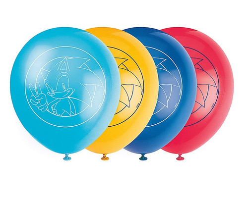 Sonic The Hedgehog Latex Balloons 8 pack