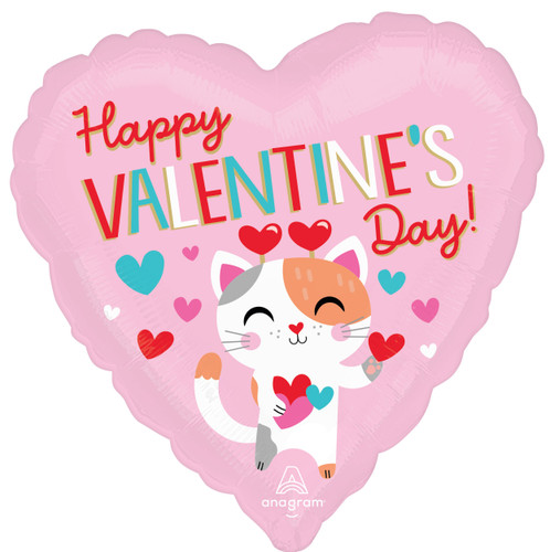 Purr-fect Valentine Balloon 18in