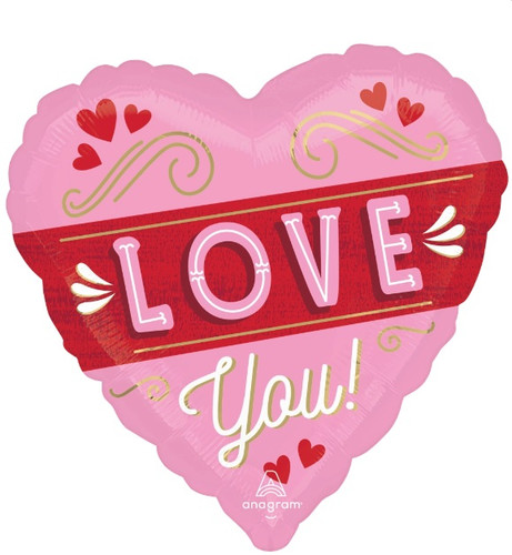 Retro Love Balloon 28in