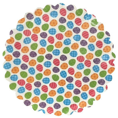 Easter Paper Doilies. Colorful eggs. 8in doilies include 18 count. 10in doilies include 16 count. 12in doilies include 12 count.