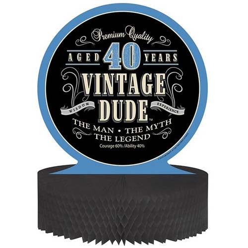Vintage Dude 40th Birthday Centerpiece Vintage Dude 40th Birthday Centerpiece