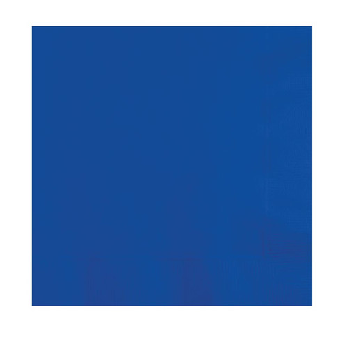 Cobalt Blue Beverage Napkins. Package includes 50 count 2-ply paper napkins that measure 5in x 5in when folded.