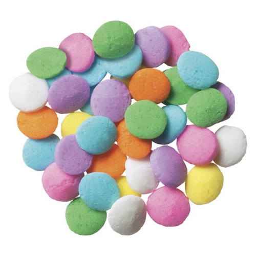 Pastel Confetti Quins. Mix of pink, lavender, orange, yellow, green, blue, and white confetti-shaped sprinkles. Color variations may occur. Net WT 2.2oz. Pastel Confetti Quins. Mix of pink, lavender, orange, yellow, green, blue, and white confetti-shaped sprinkles. Color variations may occur. Net WT 2.2oz.